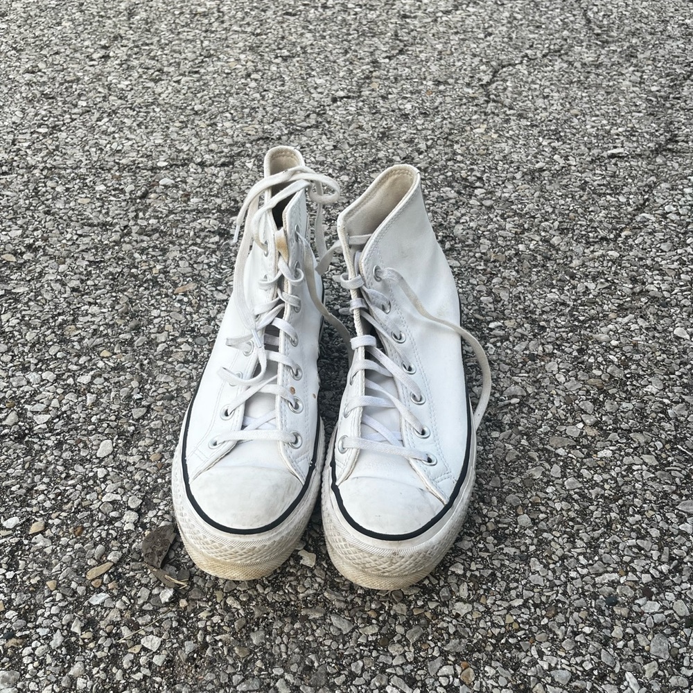 Converse White Platform Sneakers
